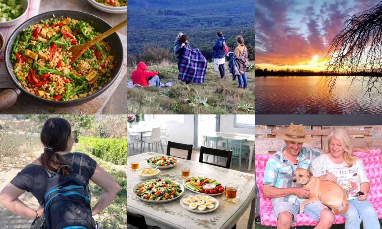 Rôzne momenty z kurzu pôst na vode, výlety a jedlá pre prvé dni pobytu