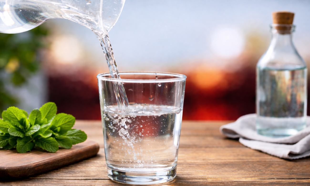 čistá voda ako symbol pokoja, jednoduchosti a návratu k podstate pri liečebnom hladovaní.